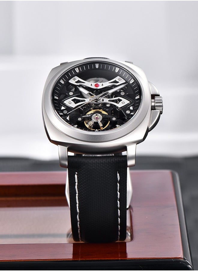 Automatic Watches for Men Skeleton Dial 100M Waterproof Leather Men's Mechanical Watch Elegant Gifts for Men