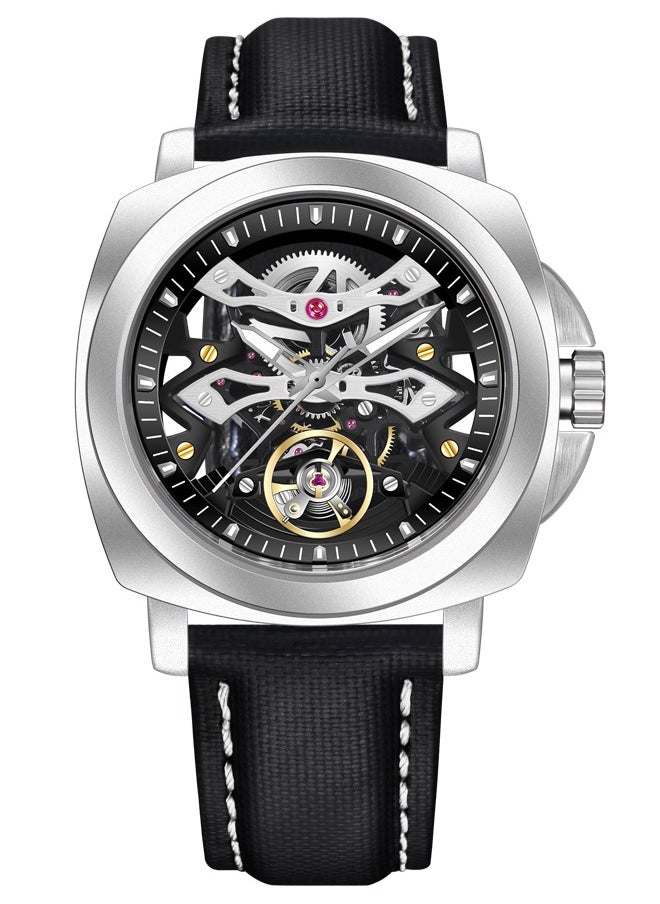 Automatic Watches for Men Skeleton Dial 100M Waterproof Leather Men's Mechanical Watch Elegant Gifts for Men