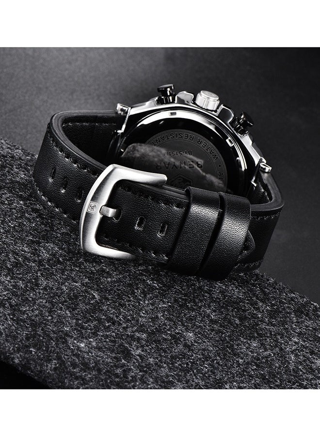 Wrist Watches for Men Quartz Movement Leather Strap Analog Chronograph Fashion Business Sport Design Mens Watch 30M Waterproof Stylish Elegant Gifts for Men