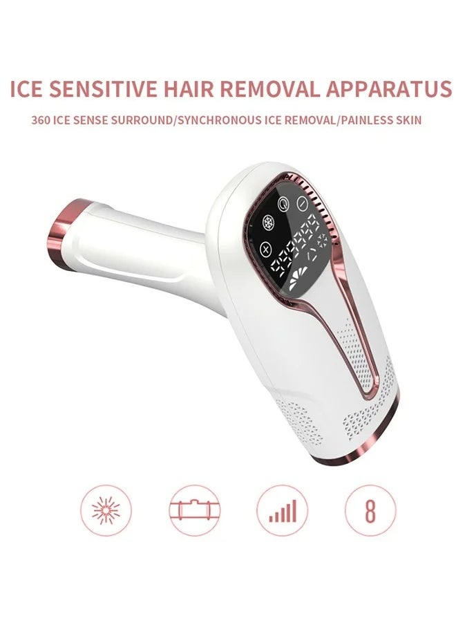 IPL Hair Removal for Women and Men Permanent Hair Removal,Ice Compression Painless Laser Hair Removal Device,0.5s/flash,5 Energy Levels,for all skin colors