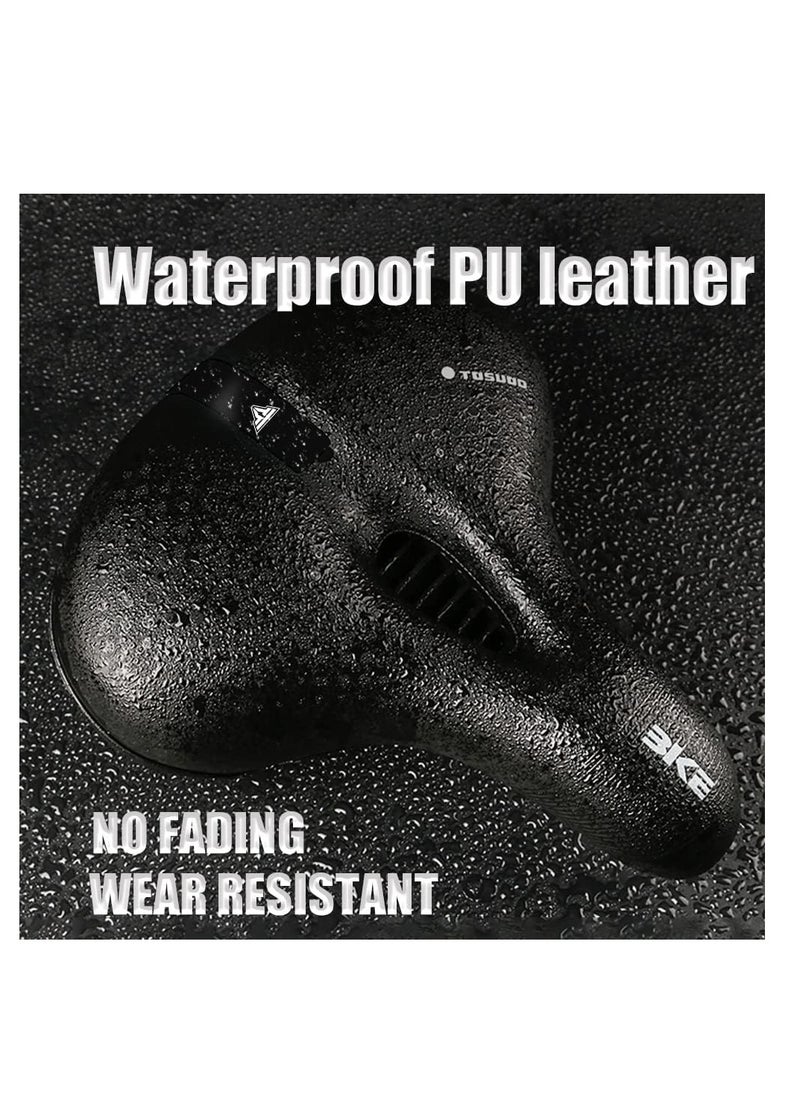 Comfortable Gel Bike Seat with Memory Foam Cushion, Wide Padded Saddle for Men and Women, Universal Fit for Peloton, Stationary, and Mountain Bikes.