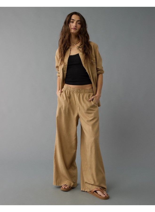AE Weekend Vibes Linen-Blend Pull-On Pant