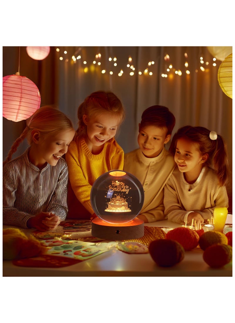 Birthday Gifts for Girls and Boys, 3D Crystal Ball Night Light, Birthday Decoration, 16 Colors 4 Modes, Remote Control LED Night Light Unique Birthday Gifts for Men Women