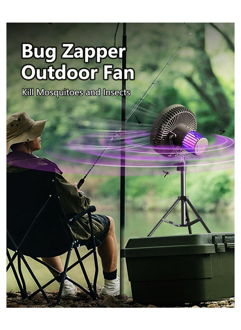 Camping Fan for Tents with Mosquito Repellent Function and Tripod, Three Speed Wind Portable Fan with 10000mAh Power Bank, Mosquito Backyard Control and Camping Essentials for Power Outage, Hurricane