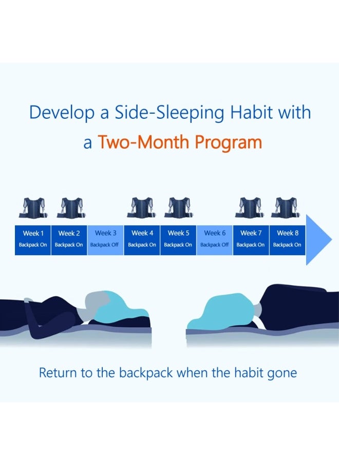 WoodyKnows SideSleeping Backpack Sleep Position Trainer alleviates snoring Caused by Throat Issues Large 1 Pack