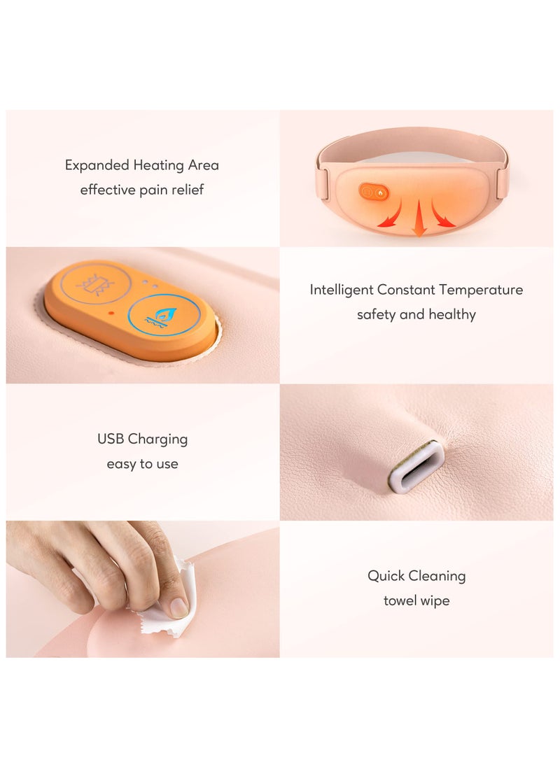 Heating Pad, Portable Electric Heating Pads for Cramps and Back Pain Relief, Large Heating Pad with 3 Heat Levels and 5 Vibration Massage Modes for Fast Soothe Comfort, Cordless Heating Pad for Women