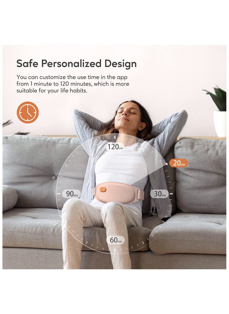 Heating Pad, Portable Electric Heating Pads for Cramps and Back Pain Relief, Large Heating Pad with 3 Heat Levels and 5 Vibration Massage Modes for Fast Soothe Comfort, Cordless Heating Pad for Women