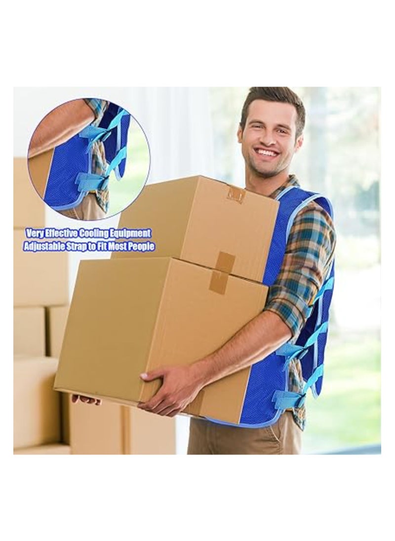 2 PCS Cooling Vest with 48 Pcs Ice Pack, Evaporative Cooling Vest for Men Women, Adjustable Ice Vest, for Men Women Hot Weather Working Running, Water Activated PVA Body Cooler Clothing (L)