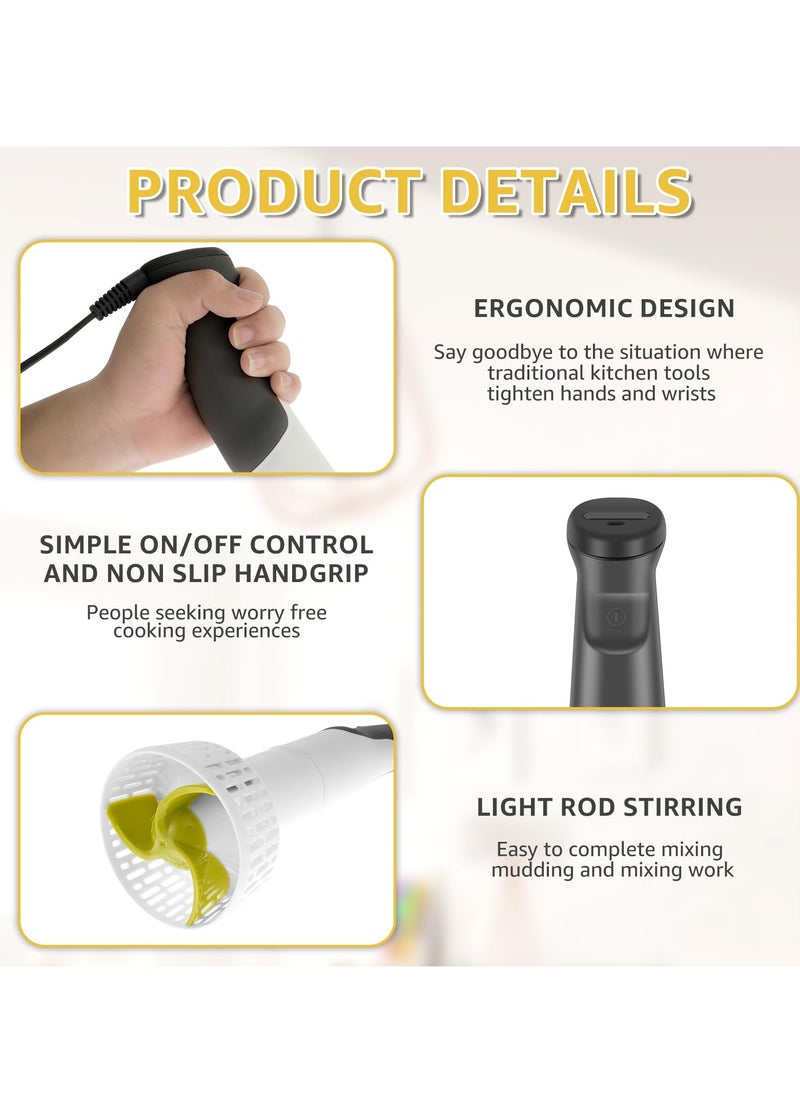 Hand Blender, Multipurpose Electric Food Mixer, Dishwasher Safe Blender for Baby Food, Electric Potato Masher Hand Blenders, Immersion for Baby Food Sauce Soup Mashed Potatoes kitchen 30.5x9x9 cm