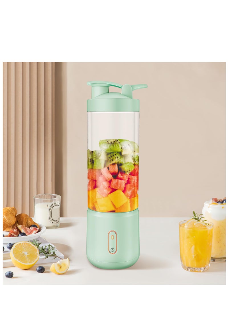 Portable Blender, 1200mAh Rechargeable Blender Juicer Cup with 12 Stainless Steel Blades, 500ml Mini Juice Blender, Wide Mouth Fruit Mixer, Personal Electric Smoothies Blender for Home Office Gym