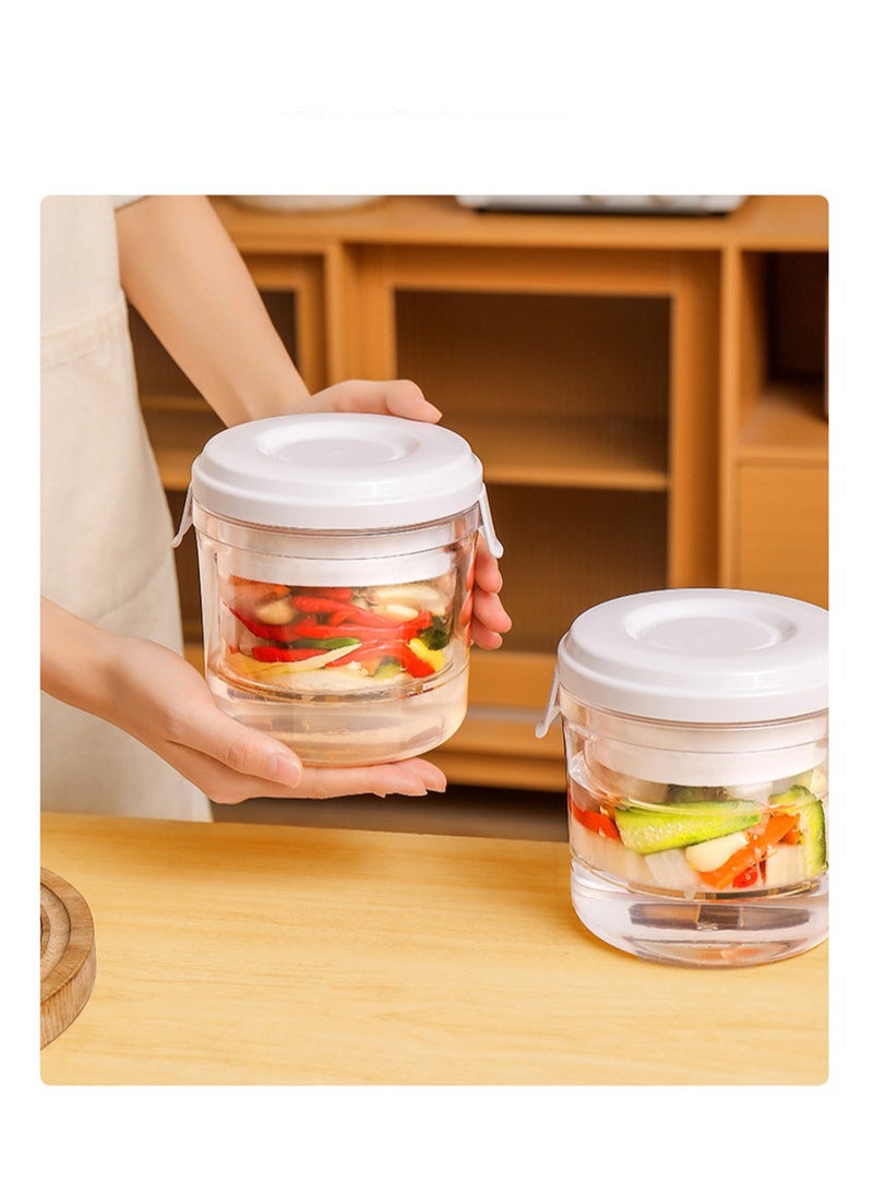 Pickle Jar, Large Pickle Juice Separator with Hourglass Design, Multifunctional Pickle Strainer Storage Container for Olives, Jalapenos, Gherkins, 1300ml