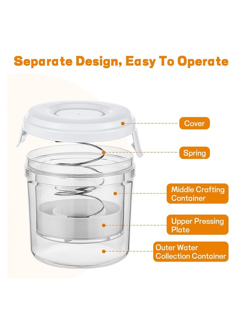 Pickle Jar, Large Pickle Juice Separator with Hourglass Design, Multifunctional Pickle Strainer Storage Container for Olives, Jalapenos, Gherkins, 1300ml