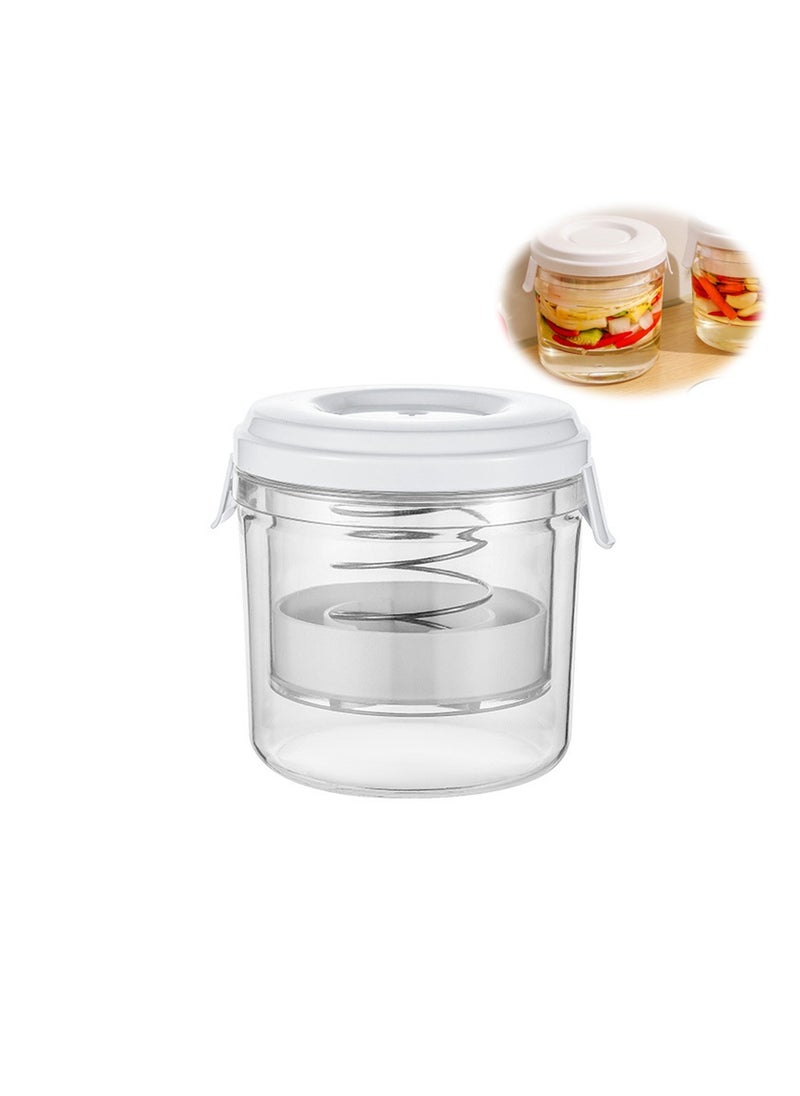 Pickle Jar, Large Pickle Juice Separator with Hourglass Design, Multifunctional Pickle Strainer Storage Container for Olives, Jalapenos, Gherkins, 1300ml