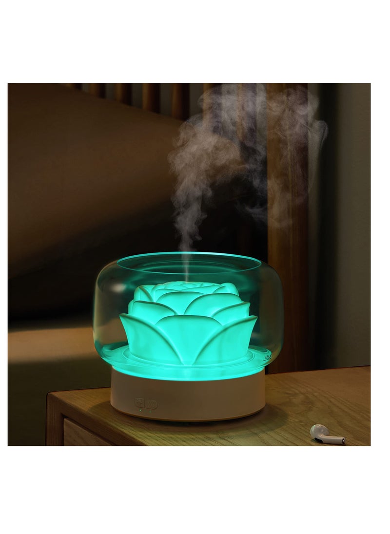 Diffusers for Essential Oils Large Room: 500ml Aromatherapy Diffuser,  Big Capacity Running 24 Hours Waterless Auto Off with 7 Colors Lights for Sleeping and Relaxing, for Home, Bedroom, Gift- White