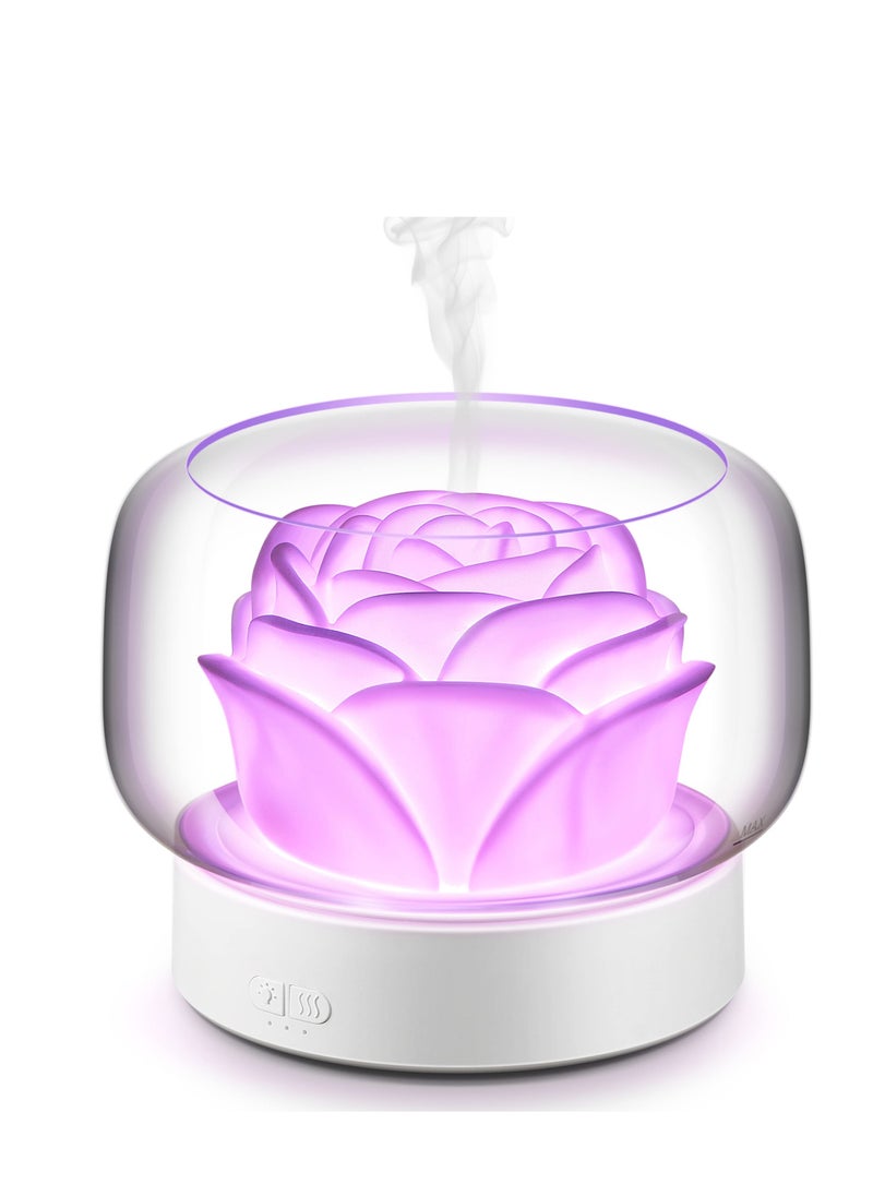 Diffusers for Essential Oils Large Room: 500ml Aromatherapy Diffuser,  Big Capacity Running 24 Hours Waterless Auto Off with 7 Colors Lights for Sleeping and Relaxing, for Home, Bedroom, Gift- White