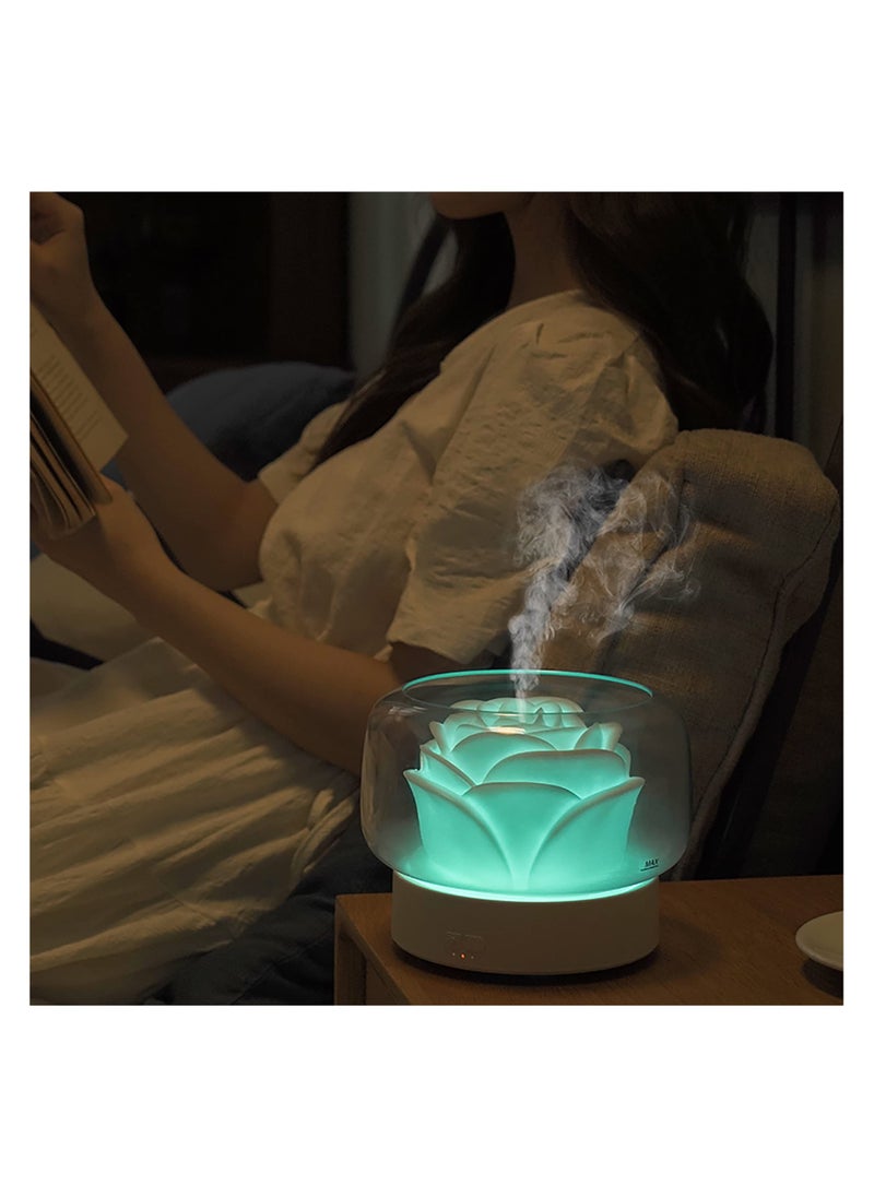 Diffusers for Essential Oils Large Room: 500ml Aromatherapy Diffuser,  Big Capacity Running 24 Hours Waterless Auto Off with 7 Colors Lights for Sleeping and Relaxing, for Home, Bedroom, Gift- White