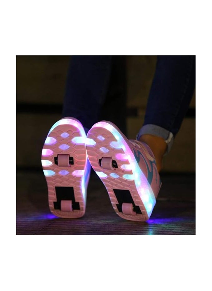 Kids Roller Shoes Boy Girl Sneakers with Wheels Become Sport Sneaker with Led for Birthday Children Show Gift