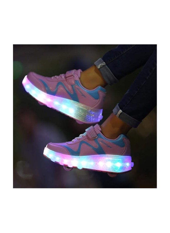 Kids Roller Shoes Boy Girl Sneakers with Wheels Become Sport Sneaker with Led for Birthday Children Show Gift