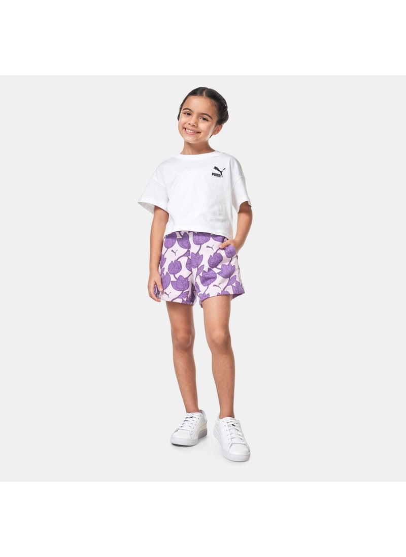 Kids' Essentials+ Blossom All Over Print Shorts