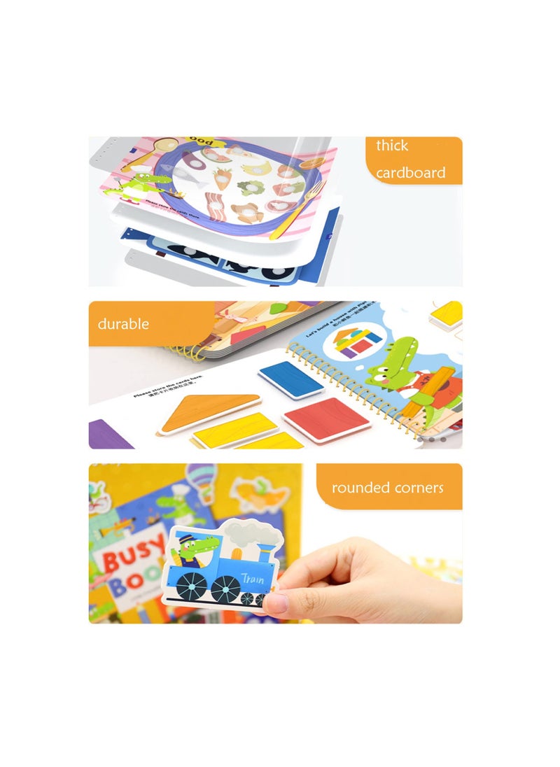 Early Education Busy Book for Kids, Toddler Early Learning Busy Book, Kindergarten/ Prek/ Preschool Learning Activities,  Educational Toys for 3 Years Old + Boys and Girls Develops Fine Motor Skills