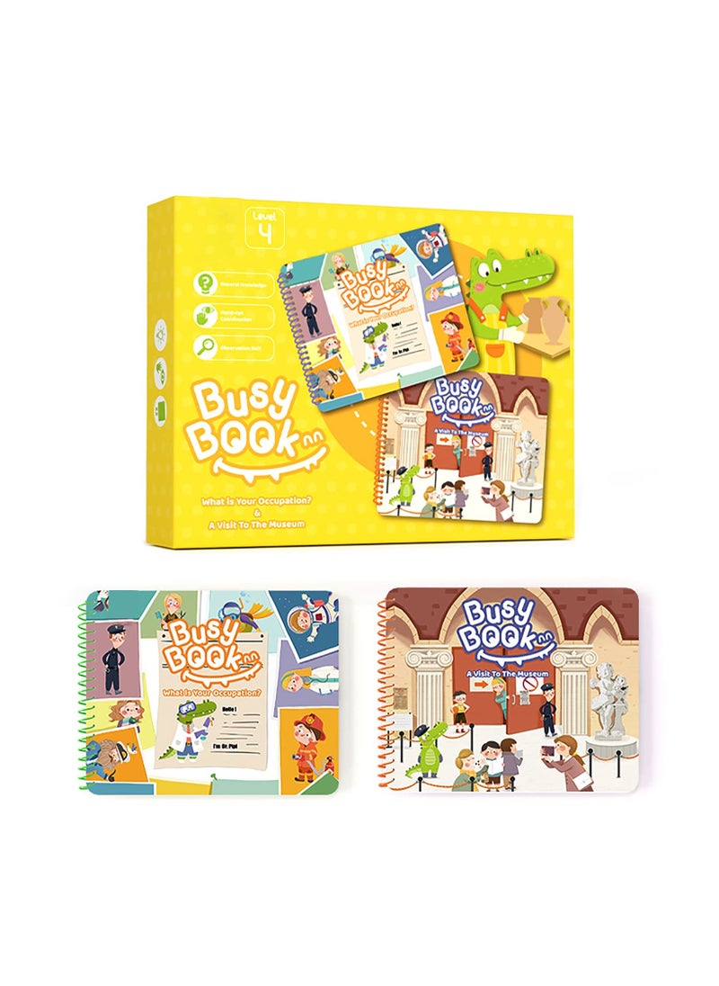 Early Education Busy Book for Kids, Toddler Early Learning Busy Book, Kindergarten/ Prek/ Preschool Learning Activities,  Educational Toys for 3 Years Old + Boys and Girls Develops Fine Motor Skills