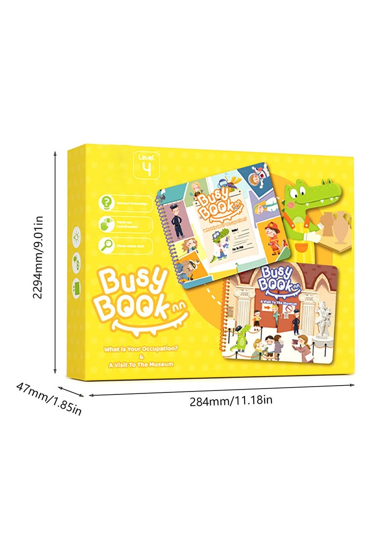Early Education Busy Book for Kids, Toddler Early Learning Busy Book, Kindergarten/ Prek/ Preschool Learning Activities,  Educational Toys for 3 Years Old + Boys and Girls Develops Fine Motor Skills