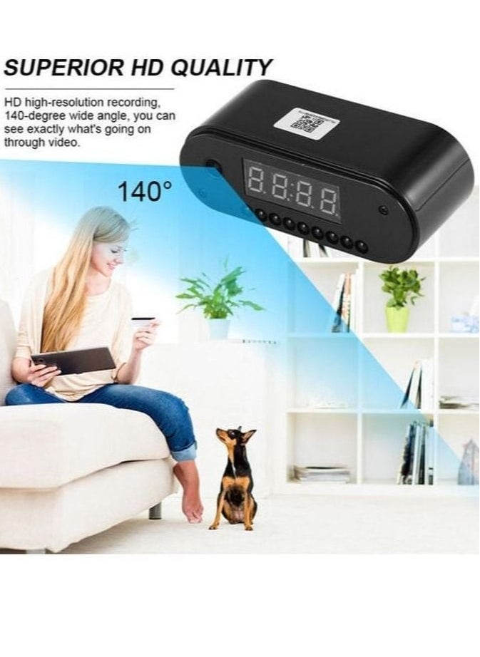 Wireless Wifi Mini Camera Digital Table Clock with Full HD 1080P, Low Light Vision, Motion Detection for Home Office Room Security Cam Live Streaming Through App Security Camera