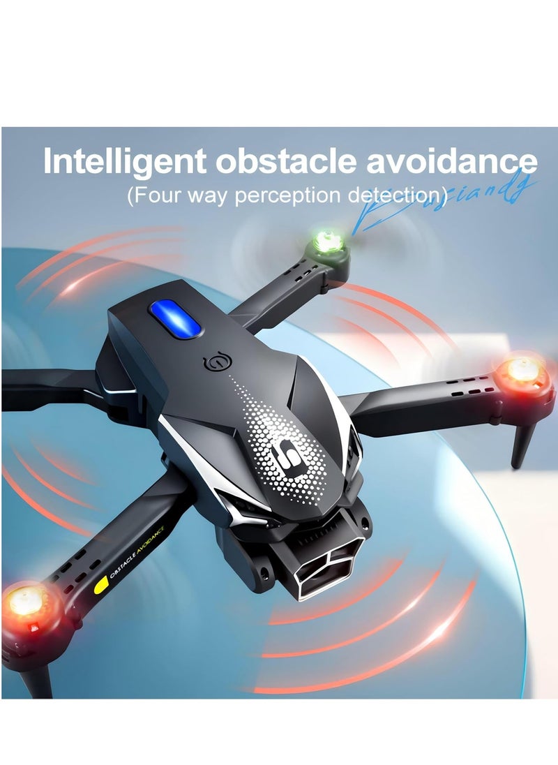 LU600 Drone with Camera – Entry-Level FPV Drone for Adults, WIFI, Gesture Photography, 540° Obstacle Avoidance, Brushless Motor, High-Altitude Hovering & Custom Route – Perfect Beginner Gift (Black)