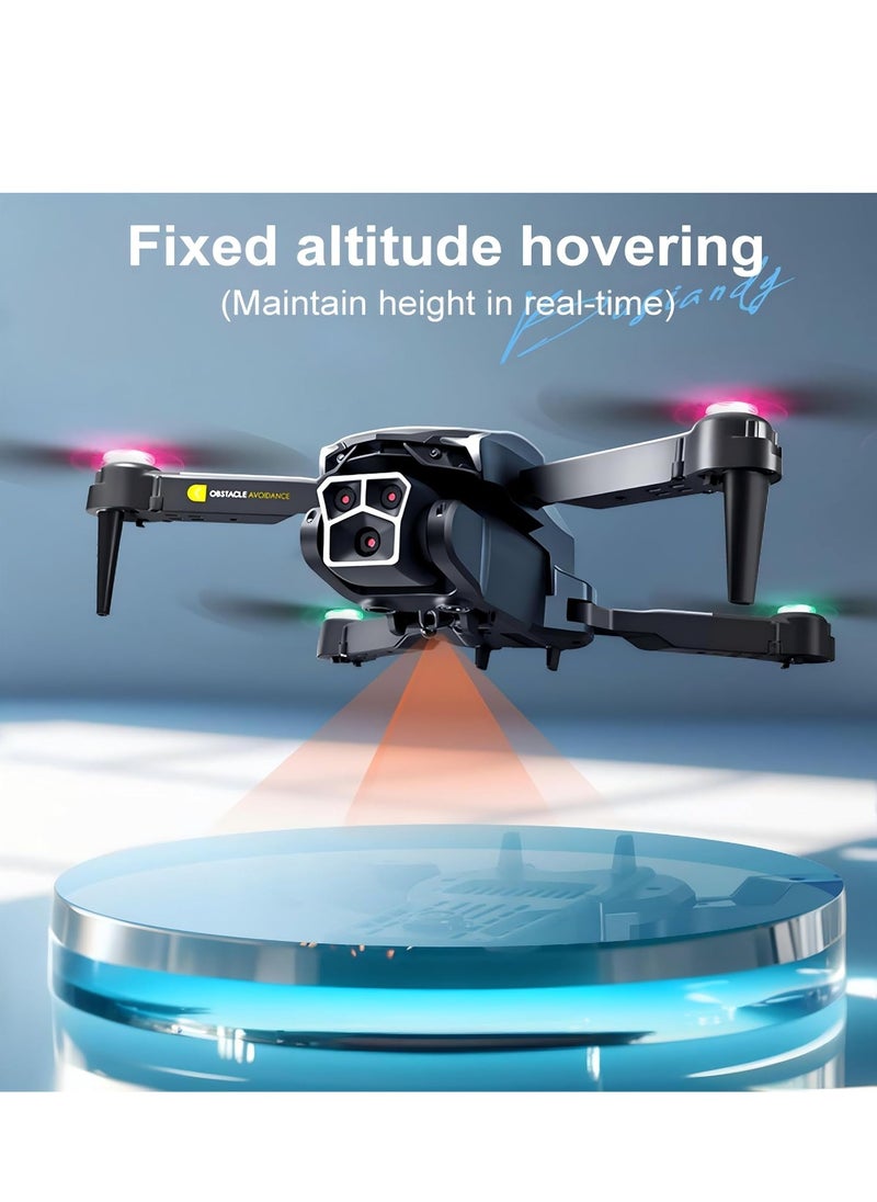 LU600 Drone with Camera – Entry-Level FPV Drone for Adults, WIFI, Gesture Photography, 540° Obstacle Avoidance, Brushless Motor, High-Altitude Hovering & Custom Route – Perfect Beginner Gift (Black)