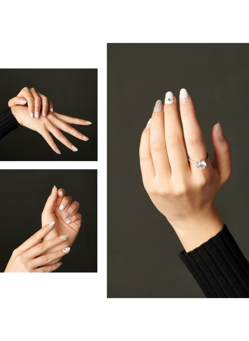 Fiancée Korean 32 Nail Gel Strips with Swarovski Crystals – Elegant, Long-Lasting Manicure