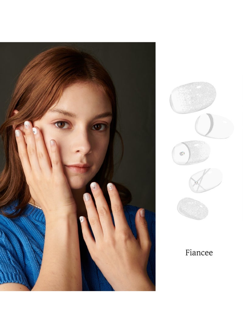 Fiancée Korean 32 Nail Gel Strips with Swarovski Crystals – Elegant, Long-Lasting Manicure