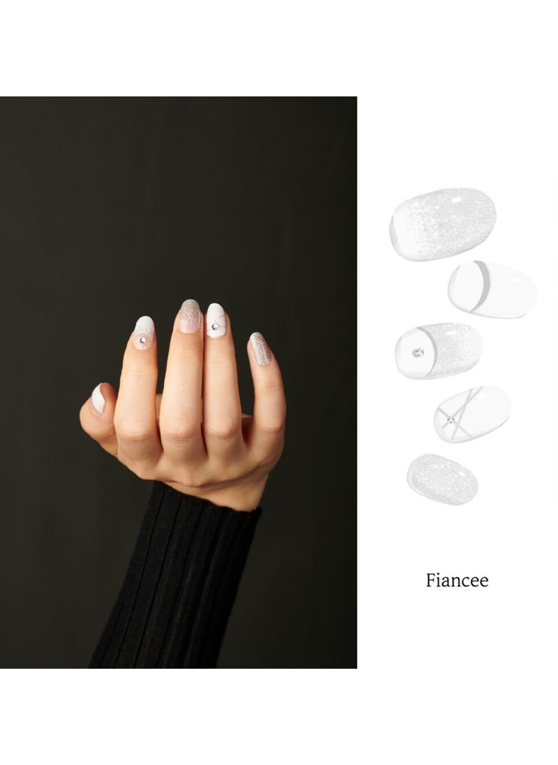 Fiancée Korean 32 Nail Gel Strips with Swarovski Crystals – Elegant, Long-Lasting Manicure