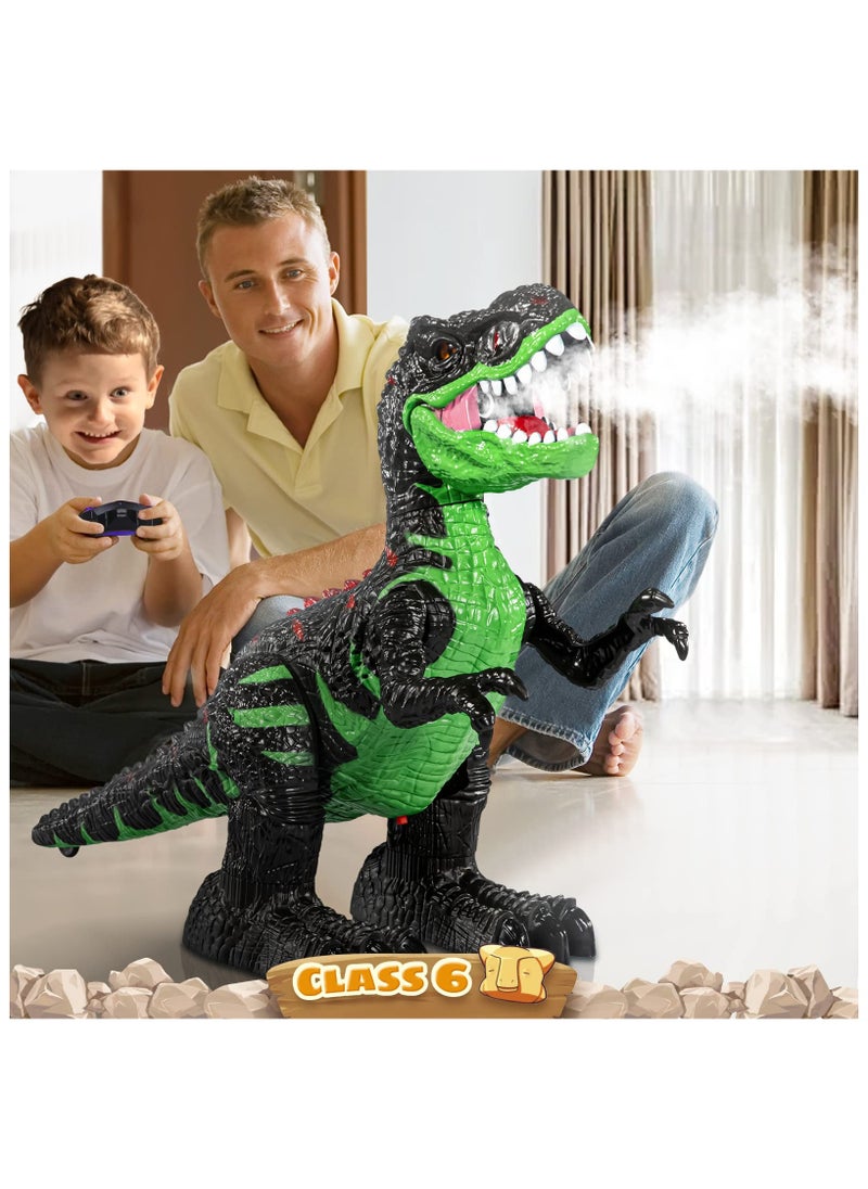 Remote Control T-rex Large Dinosaur Toy, for Kids Boys 3 4 5 6 7 8 Years, Rechargeable Realistic Tyrannosaurus with Water Mist, Light, Roars, Electric Dino Birthday Gift for Kids Toddlers