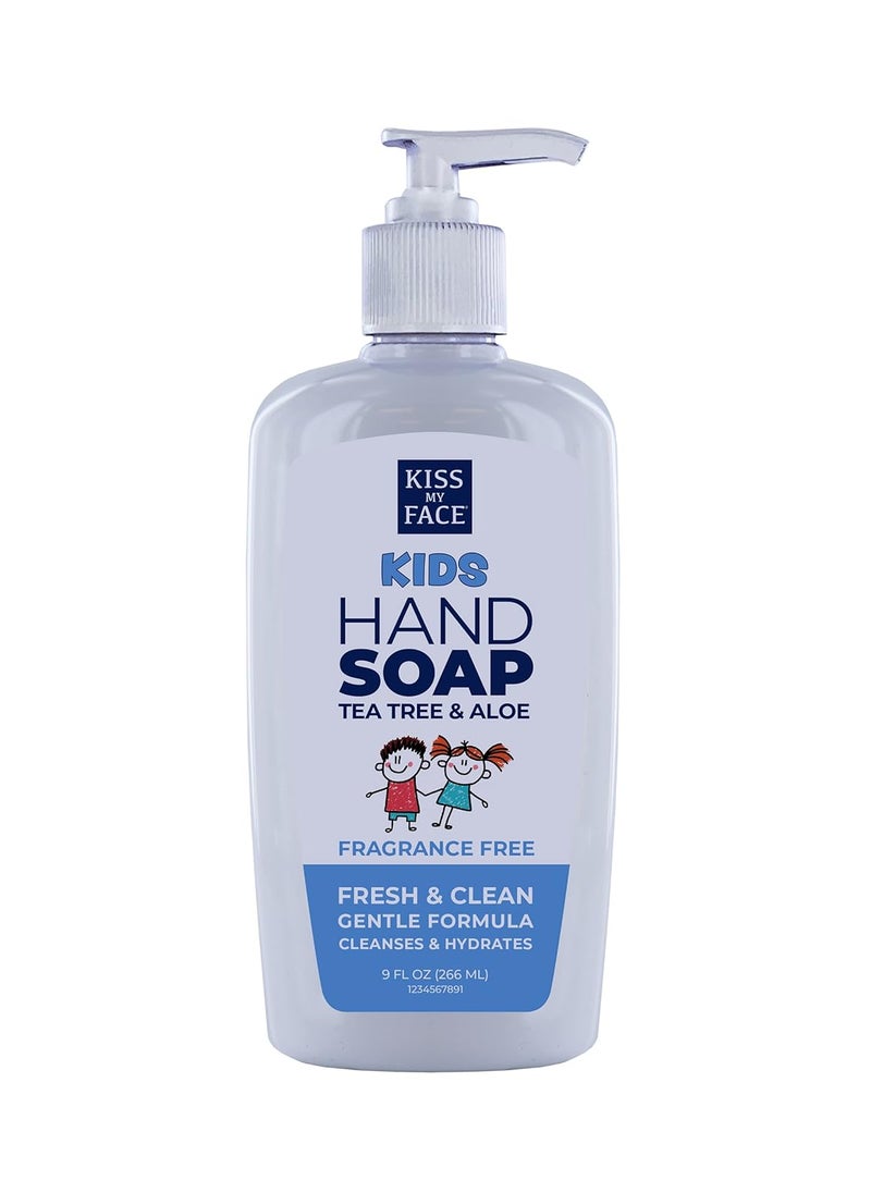 Kiss My Face Kids Hand Soap, Fragrance-Free, Cleanse And Hydrate Skin, Vegan & Cruelty-Free, Easy To Use Hand Soap Pump, Suitable For Sensitive Skin, 9 Fl Oz Bottle