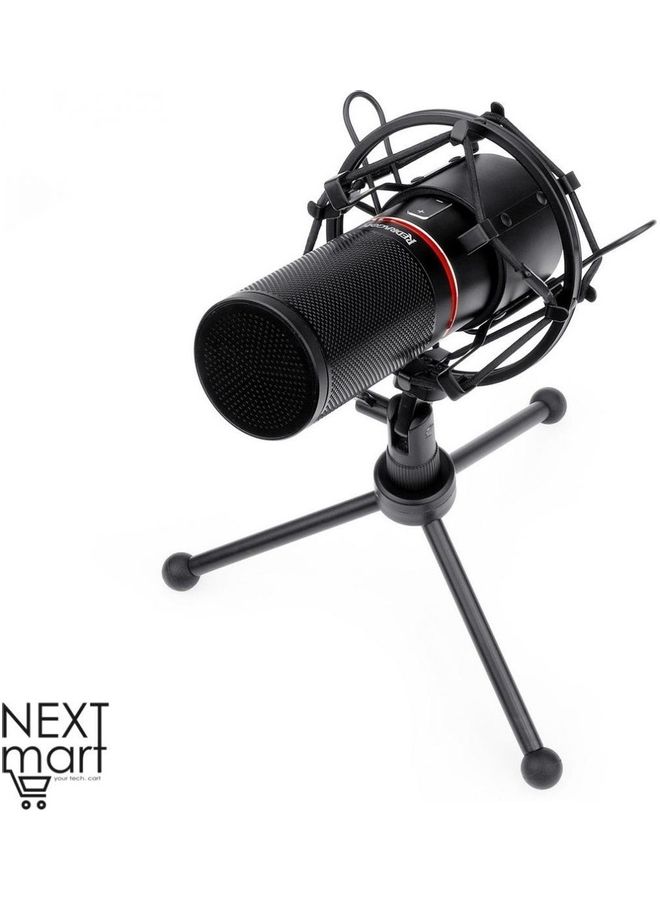 GM300 USB Gaming Microphone, Computer PC Laptop Condenser Mic with Tripod Stand, Pop Filter, Shock Mount, Volume Control/Mute Button, for Streaming/Podcast/Studio Recording/YouTube/Skype