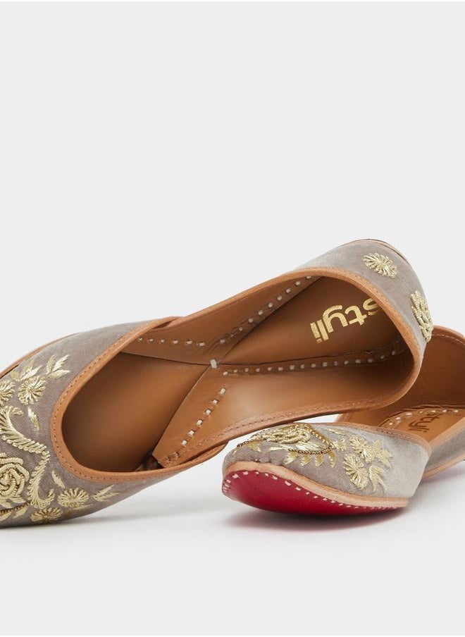 Ethnic Embellished Flat Shoes