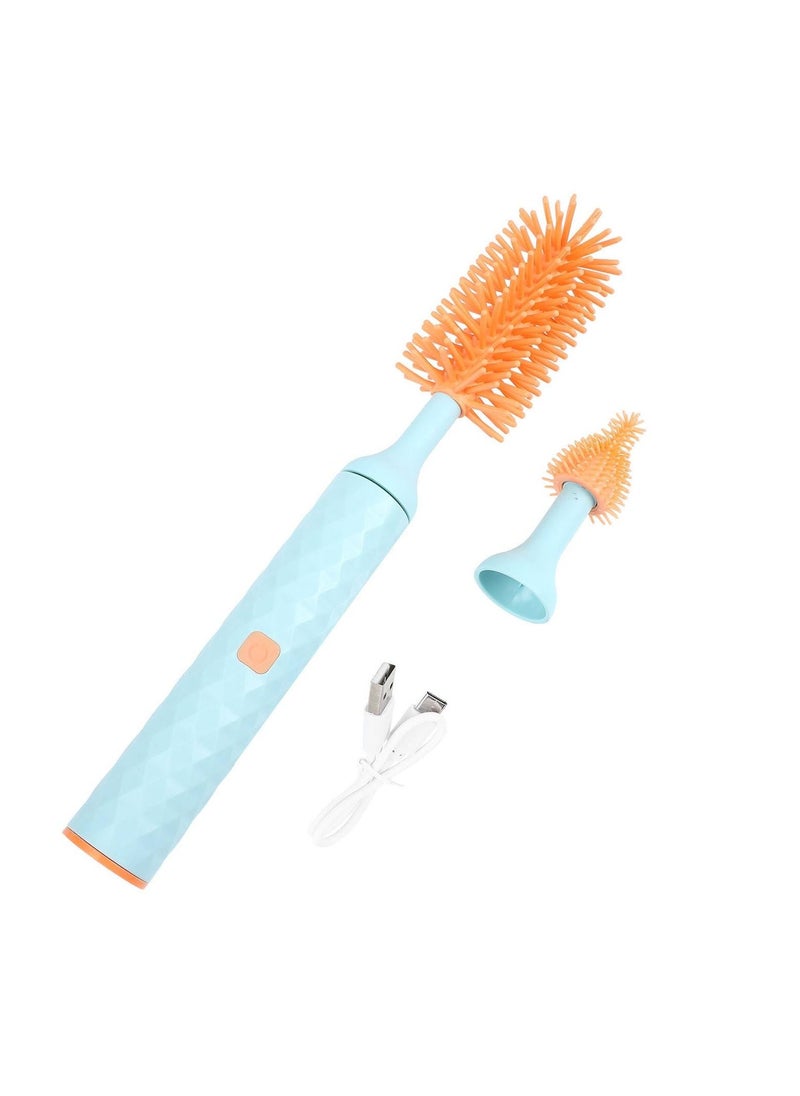 SYOSI Electric Silicone Bottle Brush, Rechargeable Bottle Brush Set, Baby Bottle Brush, Bottle Cleaning Brush, Nipple Brush, Straw Cleaner Brush, Travel Baby Essentials Set