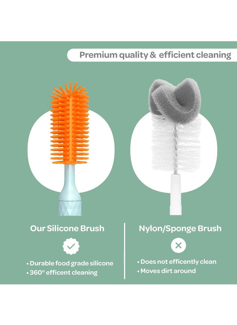 SYOSI Electric Silicone Bottle Brush, Rechargeable Bottle Brush Set, Baby Bottle Brush, Bottle Cleaning Brush, Nipple Brush, Straw Cleaner Brush, Travel Baby Essentials Set