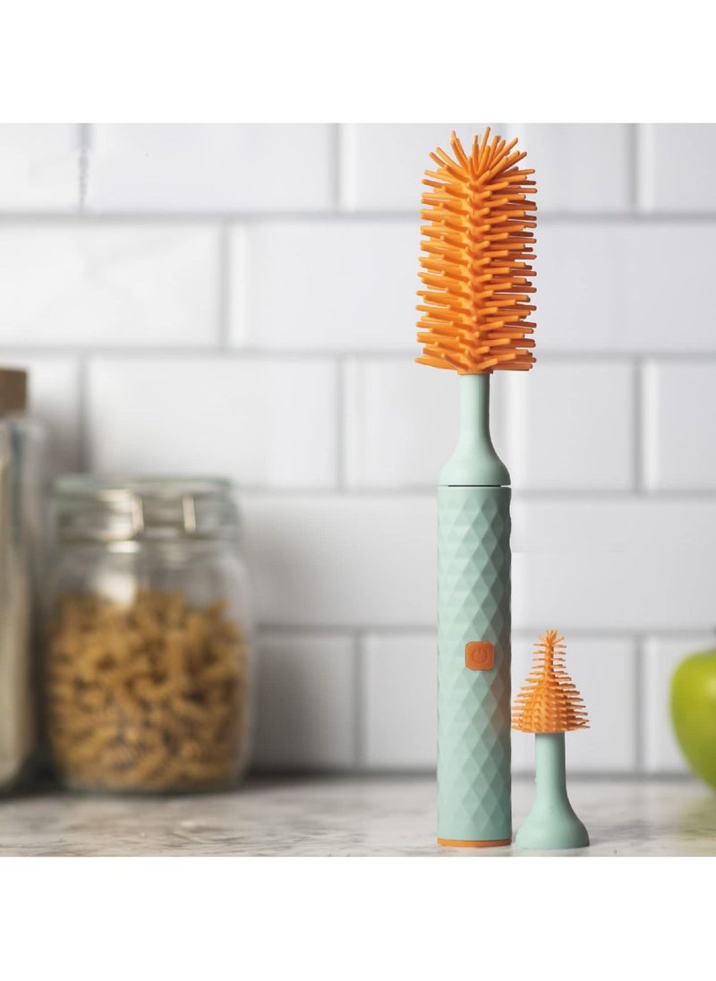 SYOSI Electric Silicone Bottle Brush, Rechargeable Bottle Brush Set, Baby Bottle Brush, Bottle Cleaning Brush, Nipple Brush, Straw Cleaner Brush, Travel Baby Essentials Set