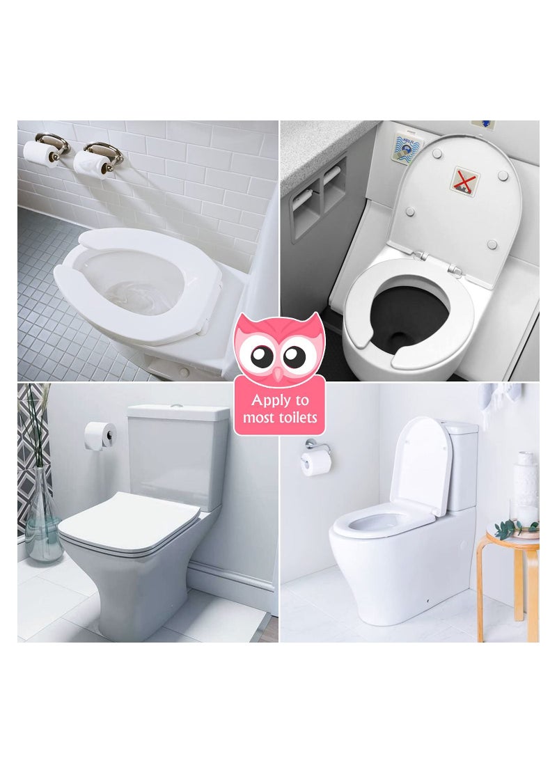 Kids Toilet Seat Cover, Portable Potty for Toddler Travel - KASTWAVE Foldable Non-Slip Suction Cups Training Cover Boys Girls (Pink Owl)