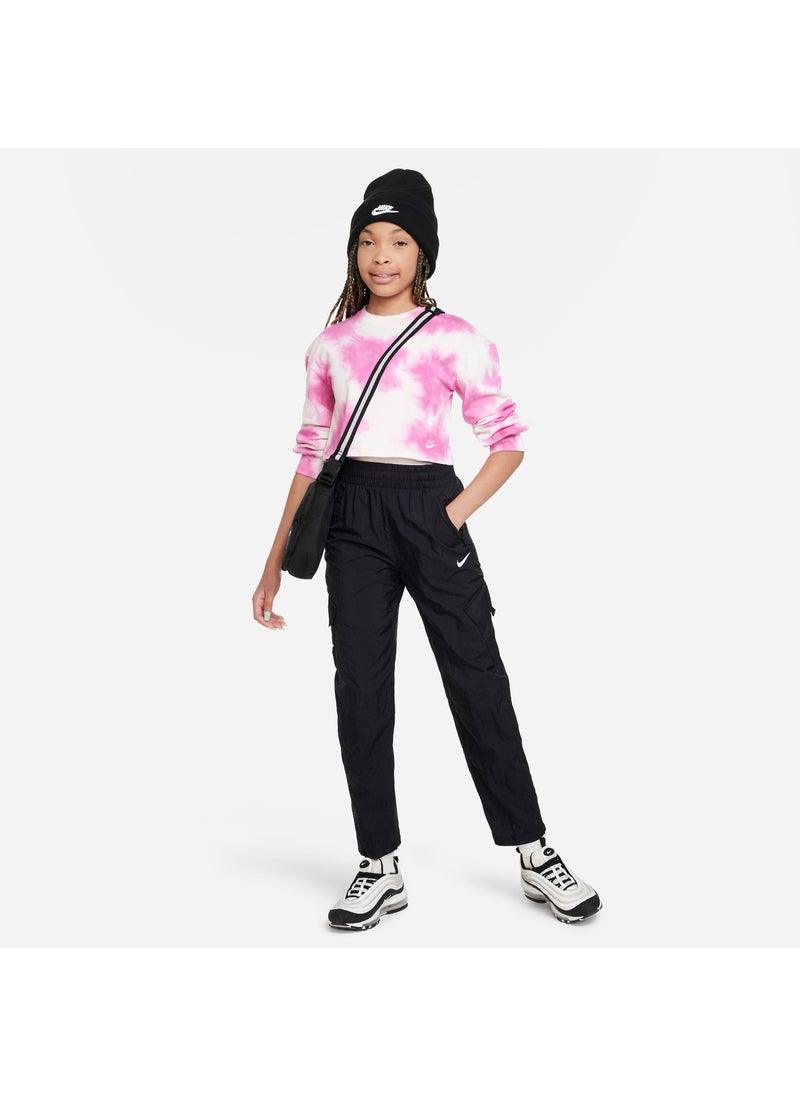 Kids' Sportswear High-Waisted Cargo Trousers