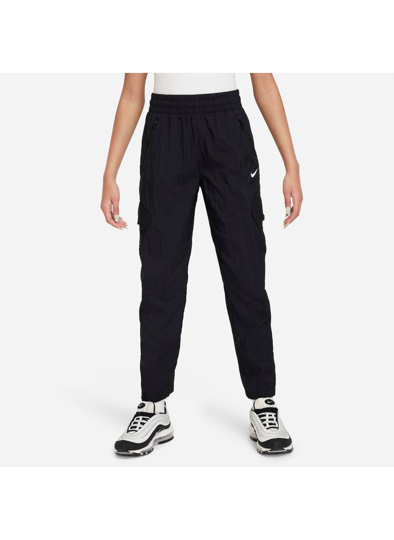 Kids' Sportswear High-Waisted Cargo Trousers