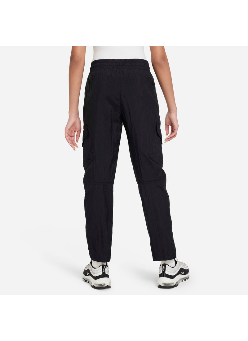 Kids' Sportswear High-Waisted Cargo Trousers