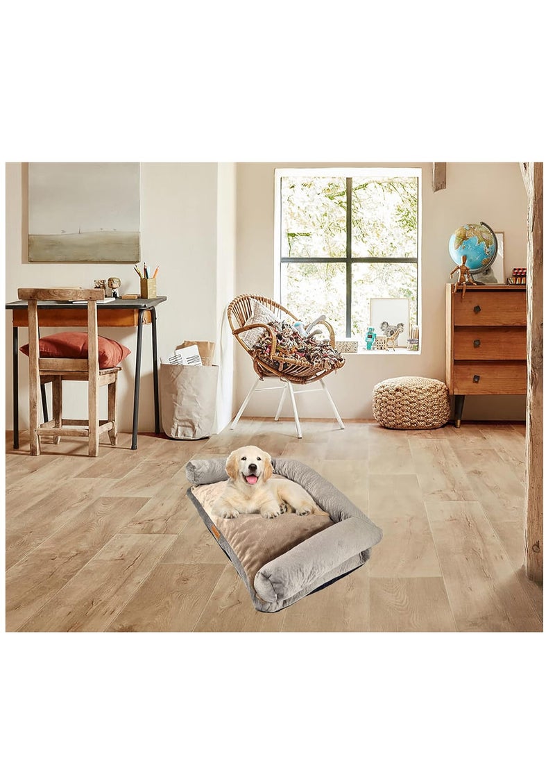 Pet Bed, Dog Bed, cozy pets, plush and soft, cushioned, Good looking, portable, stylish, Decorative, Strong & warmth Design, Indoor, Easy to Clean, Brown color, 15 cm thick