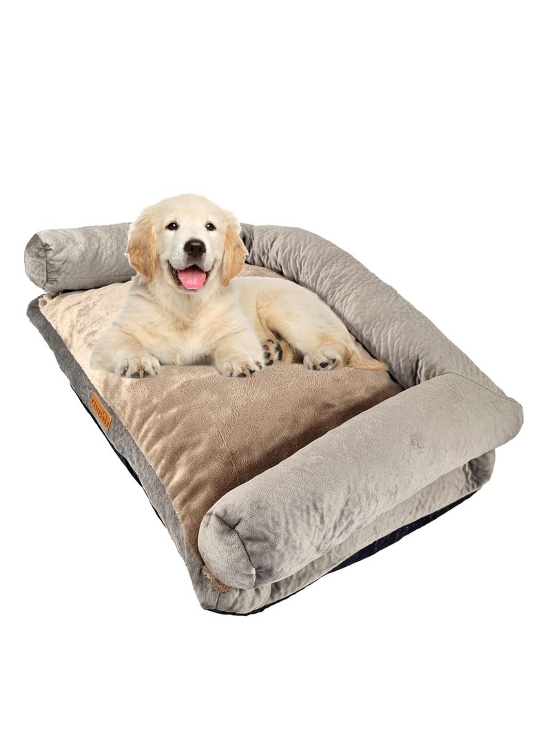 Pet Bed, Dog Bed, cozy pets, plush and soft, cushioned, Good looking, portable, stylish, Decorative, Strong & warmth Design, Indoor, Easy to Clean, Brown color, 15 cm thick