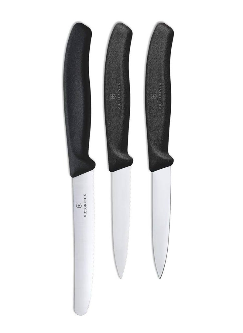 Victorinox Swiss Classic Paring Knife Set, 3 pieces Black 6.7113.3