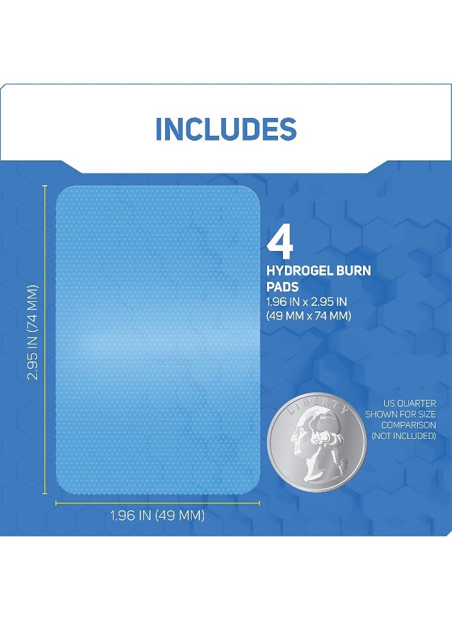 Hydrogel Sterile Burn Dressing Bandage Pads For Burn Relief, 4 Ct