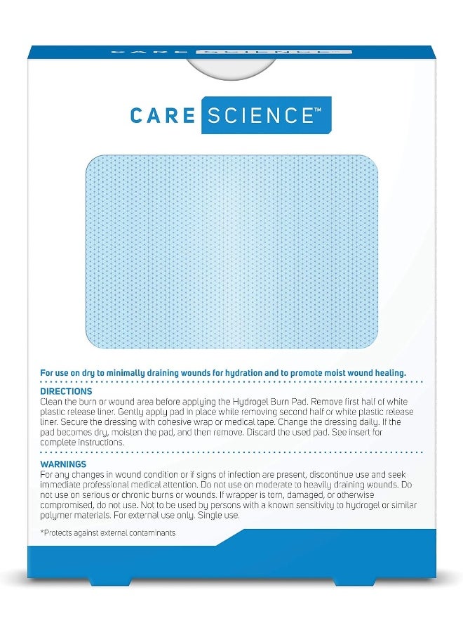Hydrogel Sterile Burn Dressing Bandage Pads For Burn Relief, 4 Ct