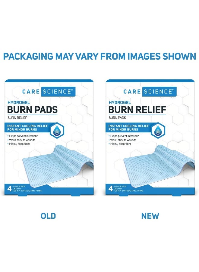 Hydrogel Sterile Burn Dressing Bandage Pads For Burn Relief, 4 Ct
