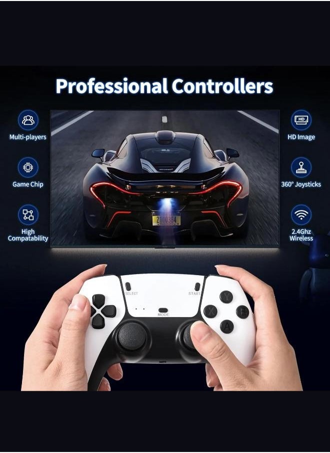 M15 Wireless Retro Game Stick - 2.4G Wireless Controllers HD Output System 23 Emulators 20000+ Games, Plug and Play Video Game Console.